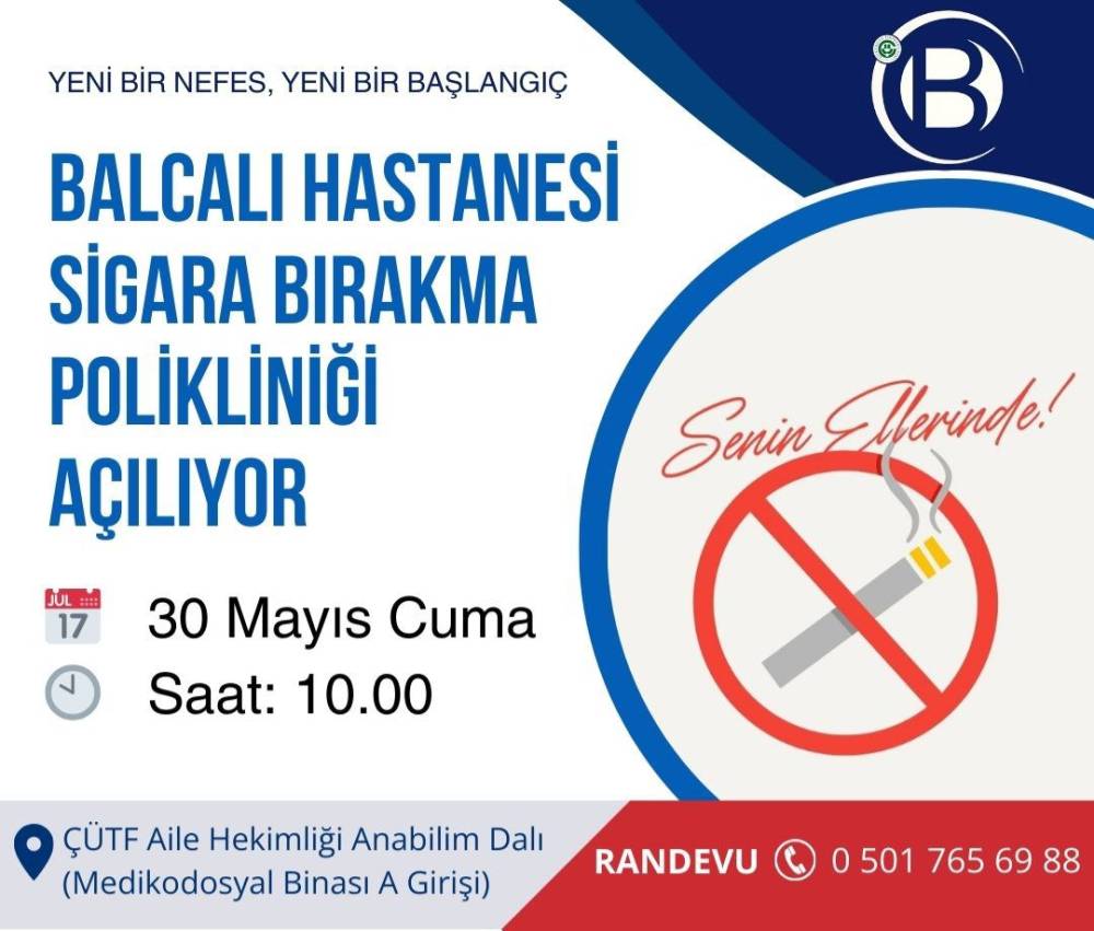 Balcalı Hastanesi Sigara Bırakma Polikliniği Açılıyor